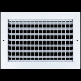 airgrilles 12x8 steel adjustable air supply grille register vent cover grill for sidewall and ceiling White  Outer Dimensions: 13.75"W X 9.75"H for 12x8 Duct Opening